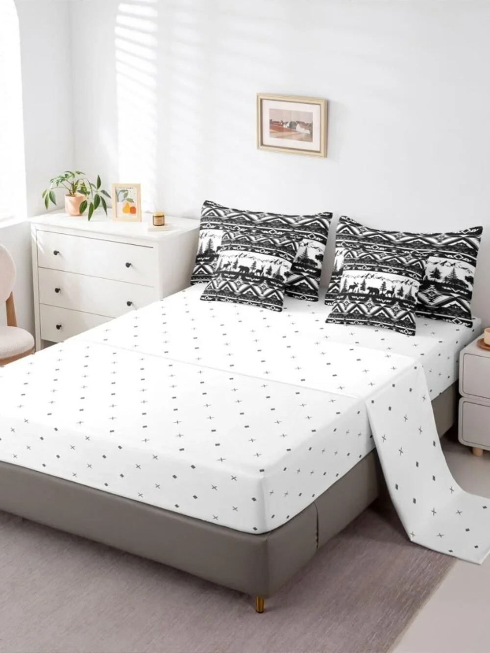 Western Comforter Set Queen Size 7 Pieces Southwestern Aztec Bedding Set for Kid
